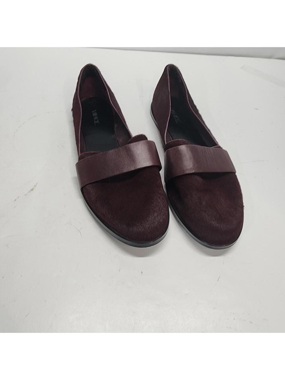 Vince Mason (Maxon) Burgundy Calf Hair Flats  9.5 EUC Luxury Loafers